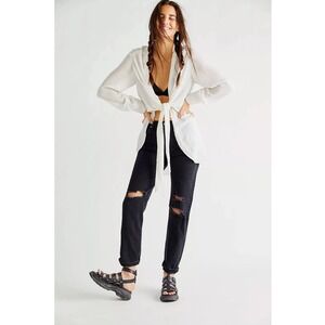 We the Free Bren Boyfriend Jean Size 25 Black Grunge Goth Indie Sleeze